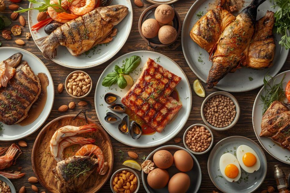 A Table Full of Protein Rich Foods